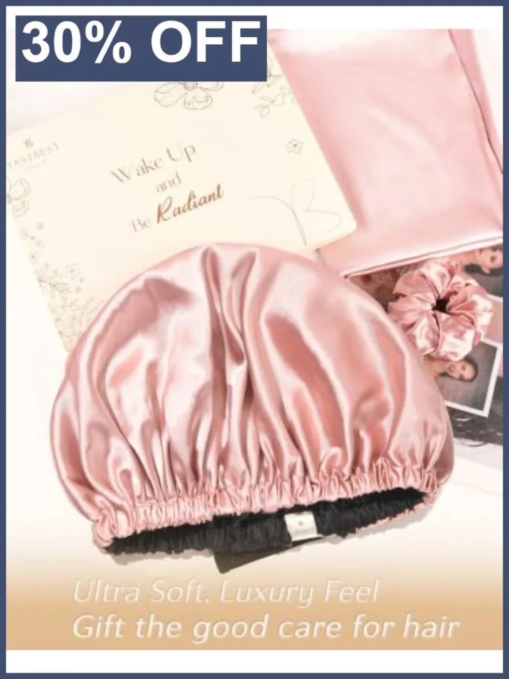 Adjustable Double Layer Satin Bonnet for Sleeping, Curly Natural Hair